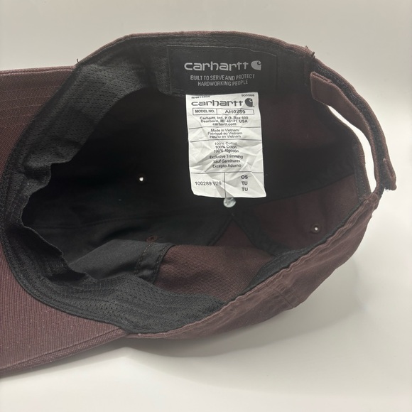 Carhartt Dark Maroon with Brown Logo Men’s Cap - Picture 8 of 8